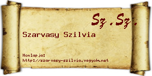 Szarvasy Szilvia névjegykártya