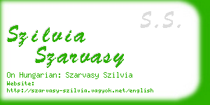 szilvia szarvasy business card